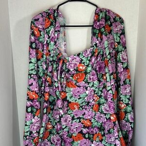 SHEIN curve floral long sleeve dress size 4X